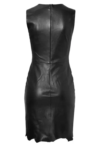 women's lambskin mini leather dress sleeveless cut superior