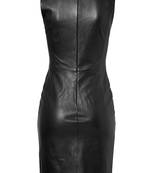 women's lambskin mini leather dress sleeveless cut superior