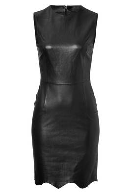 women's lambskin mini leather dress sleeveless cut superior 2
