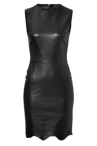 women's lambskin mini leather dress sleeveless cut superior