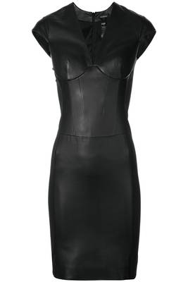 women's genuine lambskin mini leather dress form fitting bodycon style elegant 3