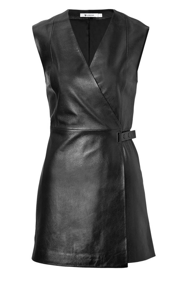women’s lambskin genuine leather bodycon dress mini leather dress
