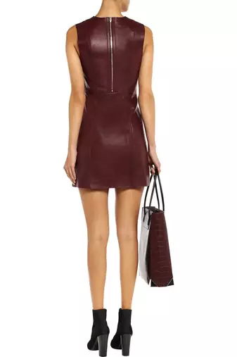 women's lambskin mini leather dress sleeveless fit genuine