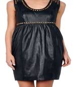 women's genuine lambskin mini leather dress form fitting bodycon style versatile