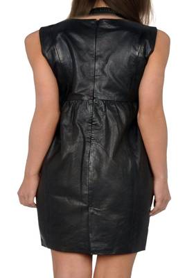 women's genuine lambskin mini leather dress form fitting bodycon style versatile 2