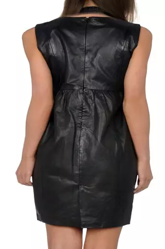 women's genuine lambskin mini leather dress form fitting bodycon style versatile