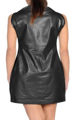 women's genuine lambskin mini leather dress form fitting bodycon style timeless 2