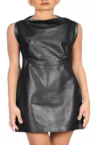 women's genuine lambskin mini leather dress form fitting bodycon style timeless