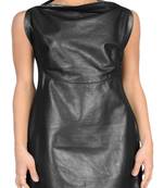 women's genuine lambskin mini leather dress form fitting bodycon style timeless
