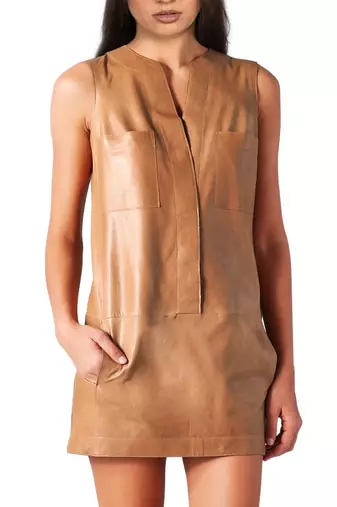women's genuine lambskin mini leather dress form fitting bodycon style luxury