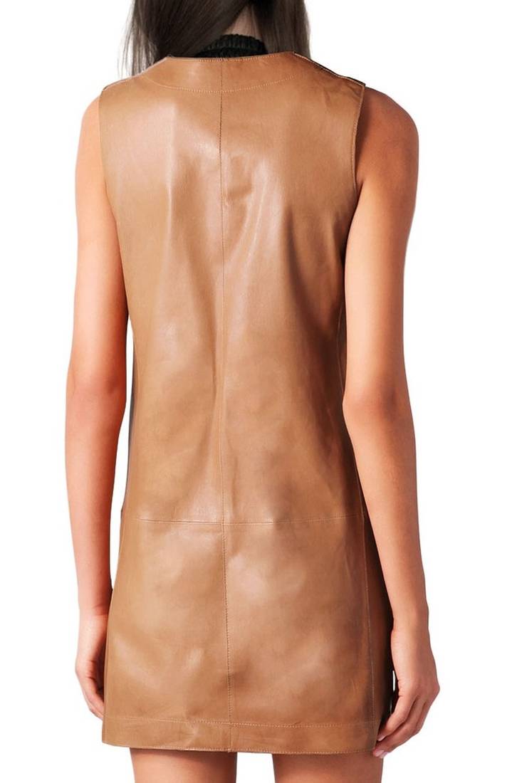 women's genuine lambskin mini leather dress form fitting bodycon style luxury