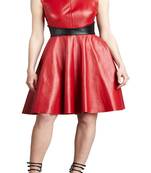 women's red lambskin mini leather dress form fitting bodycon style premium