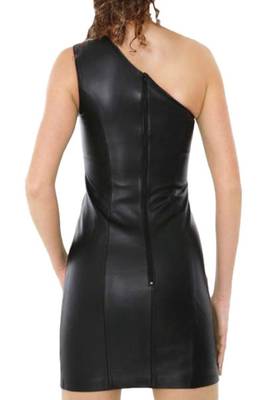 women's genuine lambskin mini leather dress form fitting bodycon style select 2