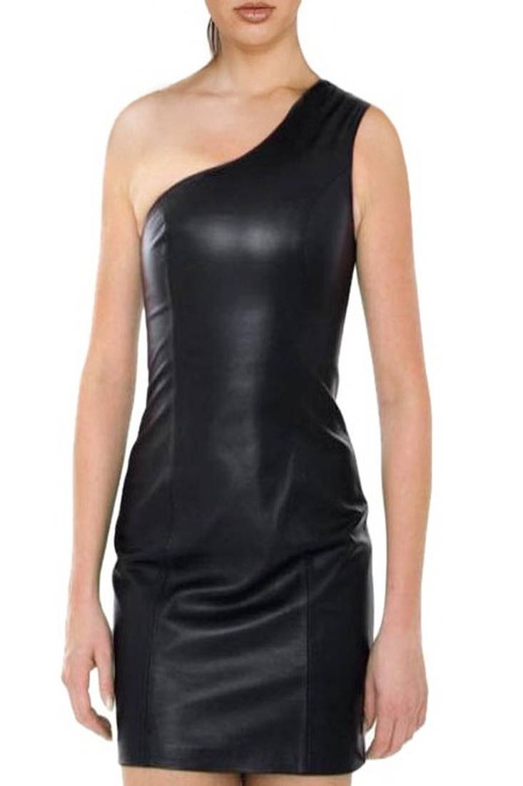 women's genuine lambskin mini leather dress form fitting bodycon style select