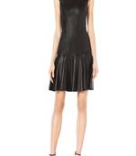 women's lambskin leather dress sleeveless cut genuine