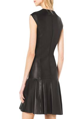 women's lambskin leather dress sleeveless cut genuine 2