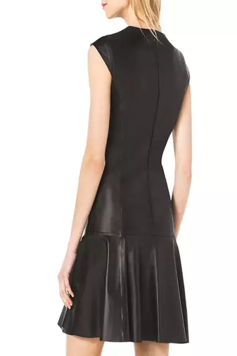 women's lambskin leather dress sleeveless cut genuine