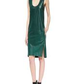 women's lambskin mini leather dress sleeveless fit refined