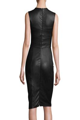 women's lambskin mini leather dress sleeveless fit elegant 2