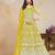 YELLOW COLOR CORDING WORK HEAVY NET SEMI STICHED DESIGNER GOWN 