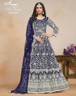 BLUE HEAVY NET GOWN  1