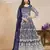 BLUE  HEAVY NET GOWN 