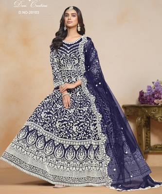 BLUE HEAVY NET GOWN  2