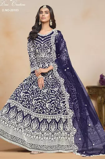 BLUE HEAVY NET GOWN 