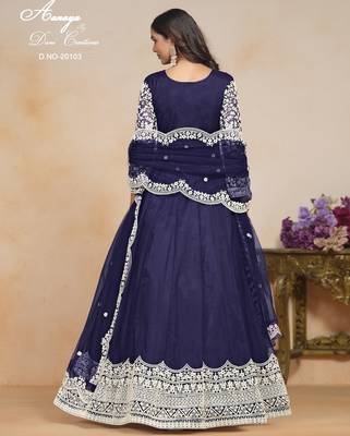 BLUE HEAVY NET GOWN  3