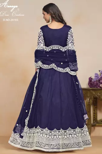 BLUE HEAVY NET GOWN 