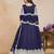BLUE COLOR CORDING WORK HEAVY NET SEMI STICHED DESIGNER GOWN 