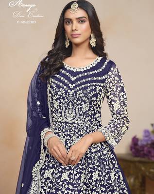 BLUE HEAVY NET GOWN  4