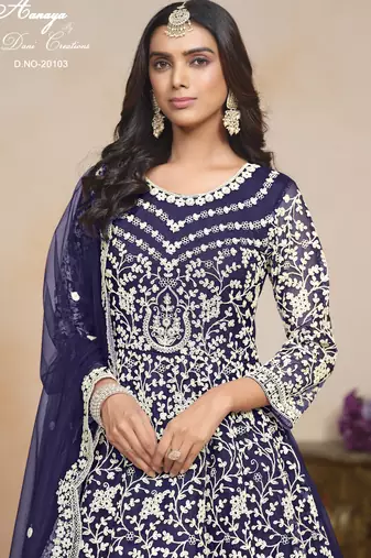 BLUE HEAVY NET GOWN 