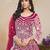 RANI COLOR CORDING WORK HEAVY NET SEMI STICHED DESIGNER GOWN 
