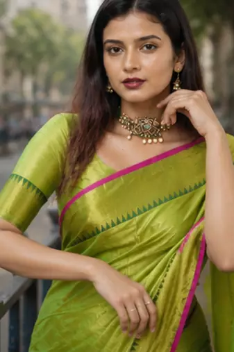  parrot handloom cotton tissue saree
