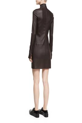 women's lambskin leather dress long sleeve design genuine 2
