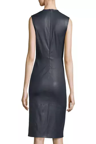 women's genuine lambskin mini leather dress form fitting bodycon style unique