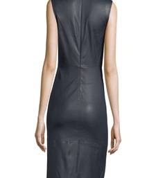 women's genuine lambskin mini leather dress form fitting bodycon style unique