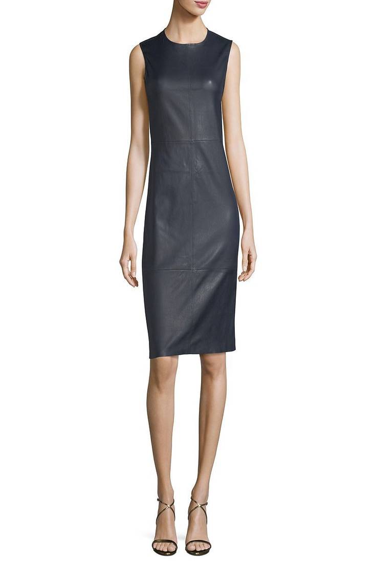women's genuine lambskin mini leather dress form fitting bodycon style unique