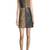 women’s lambskin genuine leather bodycon dress colour block  mini sleevless dress 