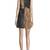 women’s lambskin genuine leather bodycon dress colour block  mini sleevless dress 