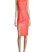 women's genuine lambskin mini leather dress form fitting bodycon style top grade