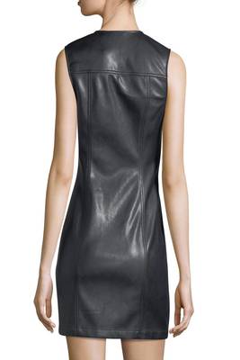women's genuine lambskin mini leather dress form fitting bodycon style fine 2