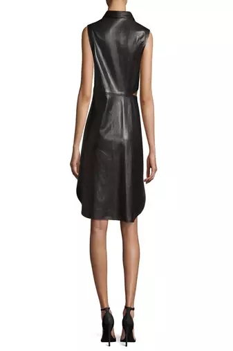 women's genuine lambskin mini leather dress form fitting bodycon style pro