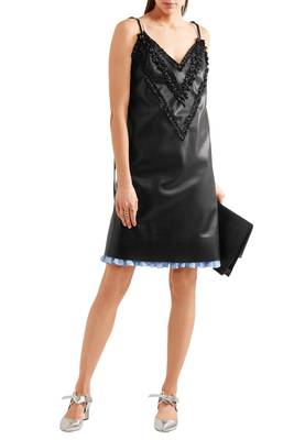 women's genuine lambskin leather dress fit and flare style 1