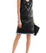 sexy women’s lambskin genuine leather dress fit & flare leather dress