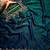 Teal Color beads work chiffon Saree