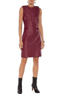 women's genuine lambskin mini leather dress form fitting bodycon style featured 1