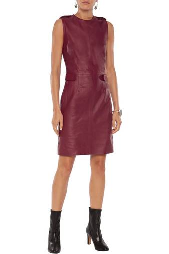 women's genuine lambskin mini leather dress form fitting bodycon style featured