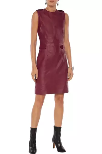 women's genuine lambskin mini leather dress form fitting bodycon style featured